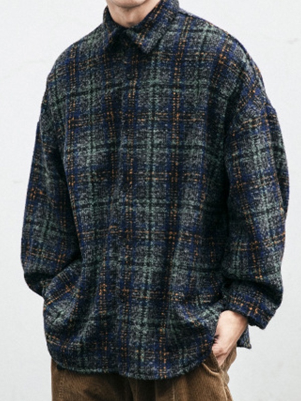 Men's Vintage Plaid Print Jacket-2