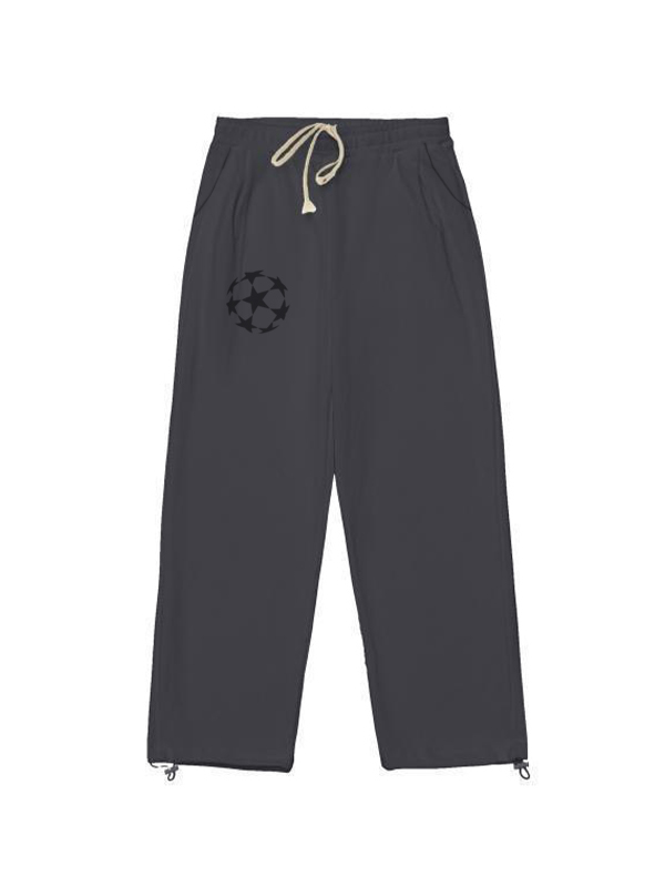 Star Print Drawstring Sweatpants-2