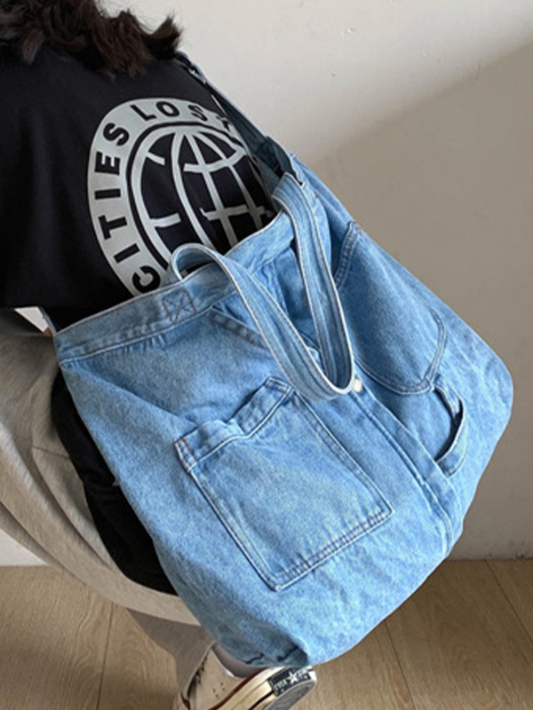 Vintage Denim Large Shopper Bag-1