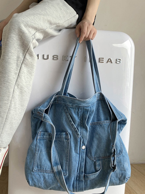 Vintage Denim Large Shopper Bag-2