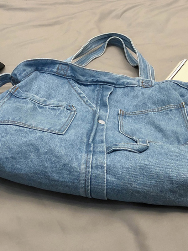 Vintage Denim Large Shopper Bag-5