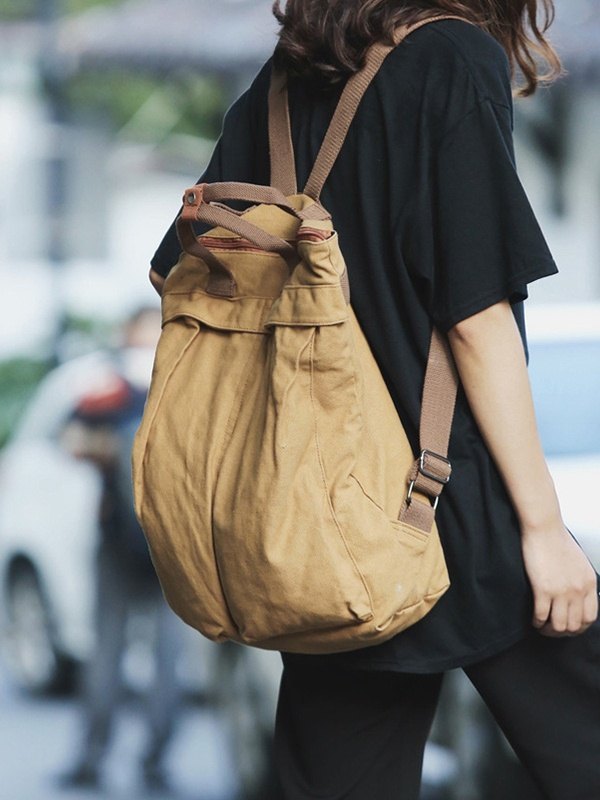 Vintage Large Canvas Backpack-2