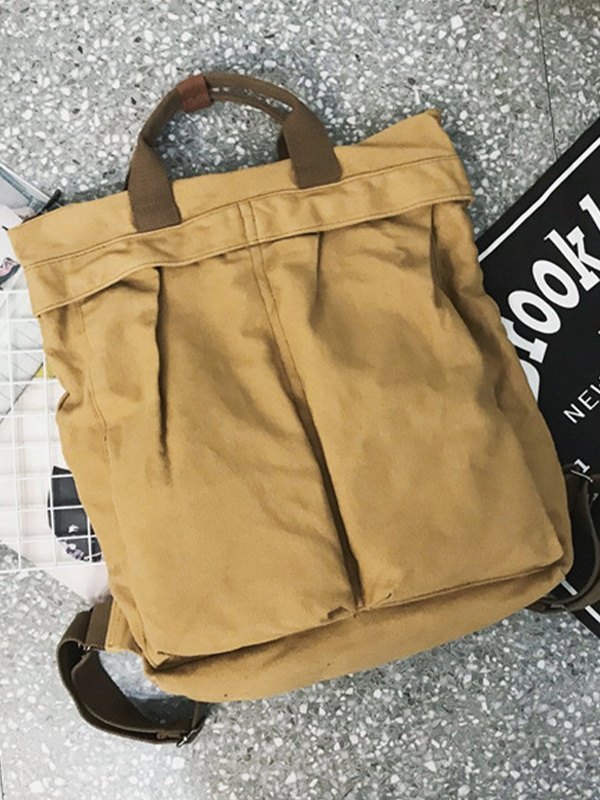 Vintage Large Canvas Backpack-4