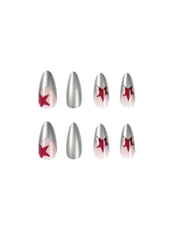 24pcs Star Pattern Press On Nails-4